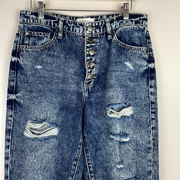 Nature Denim Women's High-Rise Distressed Straight Button Fly Jeans Size 9/28 - Picture 2 of 9